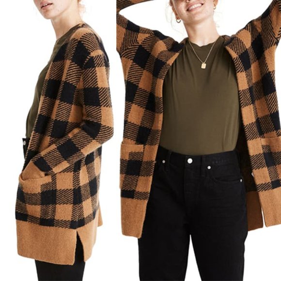 Madewell Sweaters - Madewell Kent Buffalo Check Cardigan Sweater NWT M